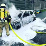 PKW Brand auf der A2